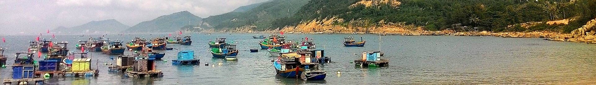 Banner Quy Nhon Vietnam Fishing Boats