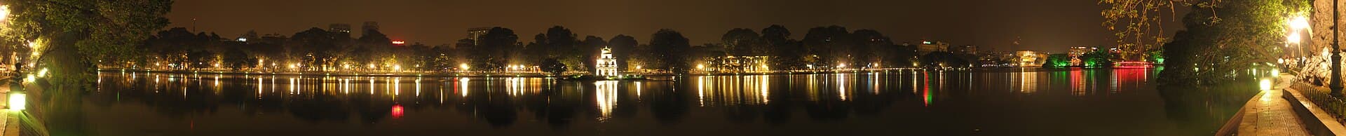 Hoan Kiem Lake night panorama